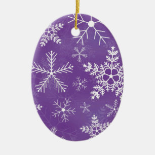 Décoration En Céramique Motif pourpre et blanc de flocon de neige