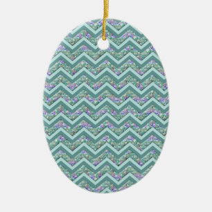 Décoration En Céramique Motif Rainbow Foil ZigZag