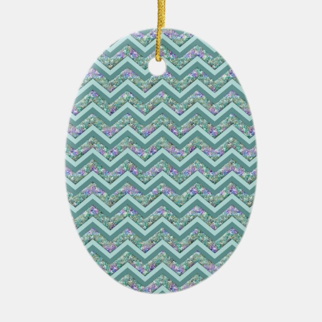 Décoration En Céramique Motif Rainbow Foil ZigZag (Devant)