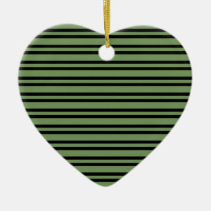 Décoration En Céramique Motif Rayures Vert Noir