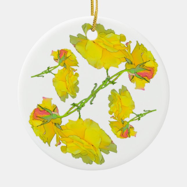 Décoration En Céramique Motif rose. (Devant)