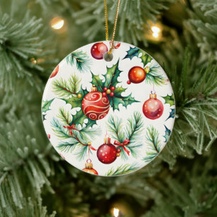 Décoration En Céramique Motifs de l'ornement de Noël festif