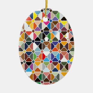 Décoration En Céramique Motifs géométriques multicolores aux formes octo