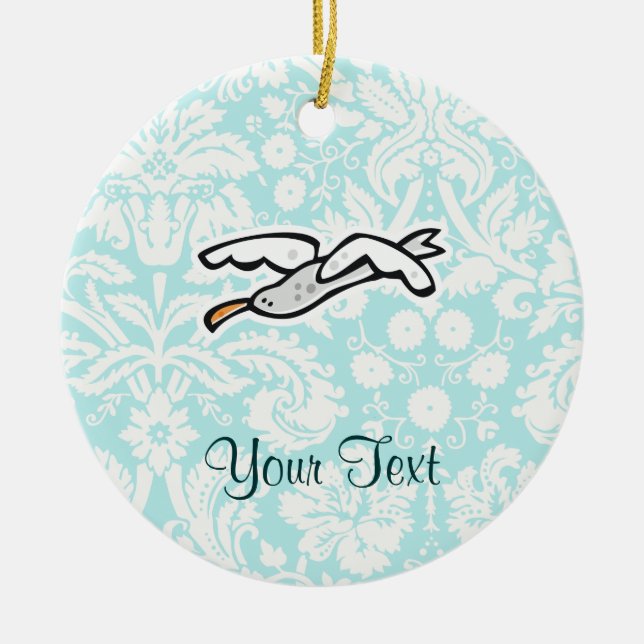 Décoration En Céramique Mouette mignonne de bande dessinée (Devant)