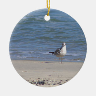 Décoration En Céramique Mouette sur l'ornement de plage