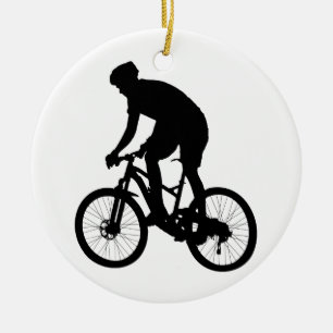 Décoration En Céramique Mountain bike silhouette - Choose background color