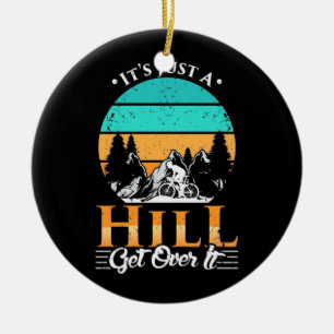 Décoration En Céramique Mountain Biker Get Over Hill
