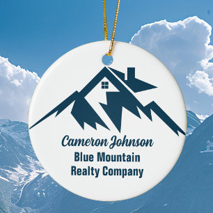 Décoration En Céramique Mountain Real Estate Company Custom Christmas