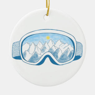 Décoration En Céramique Mountain Ski Goggles Illustration 