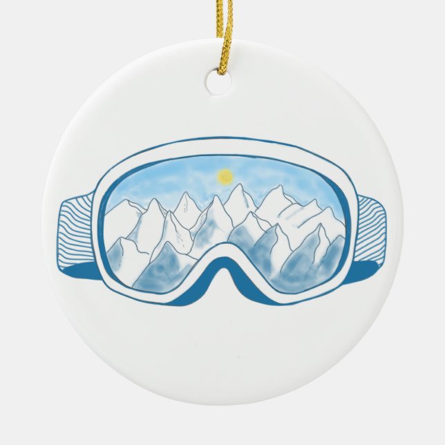Décoration En Céramique Mountain Ski Goggles Illustration  (Devant)