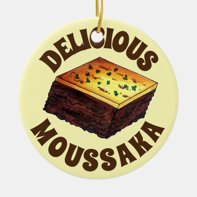 Décoration En Céramique Moussaka Grecque Méditerranéen Nourriture Aiguille (Devant)