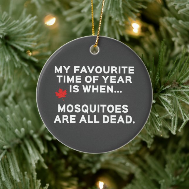 Décoration En Céramique Moustiques canadiens amusants (Arbre)