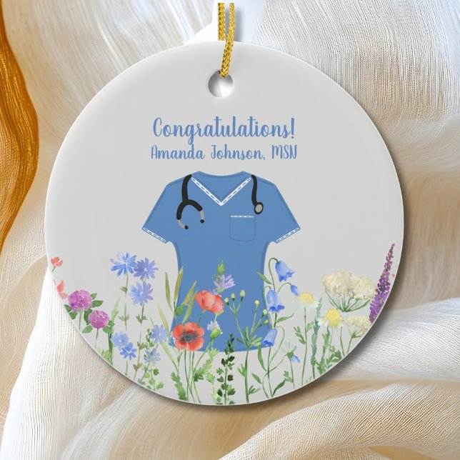 Décoration En Céramique MSN Nurse Blue Scrubs (Créateur téléchargé)