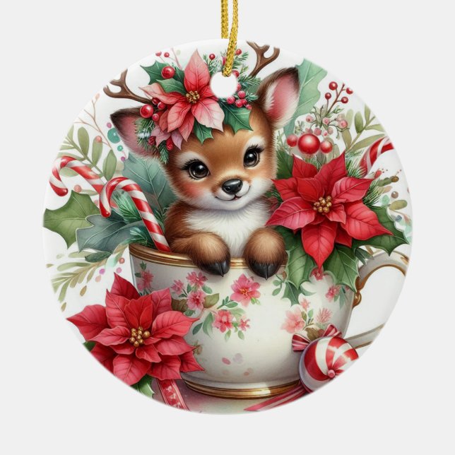 Décoration En Céramique Mug de Noël Renne 6 (Devant)
