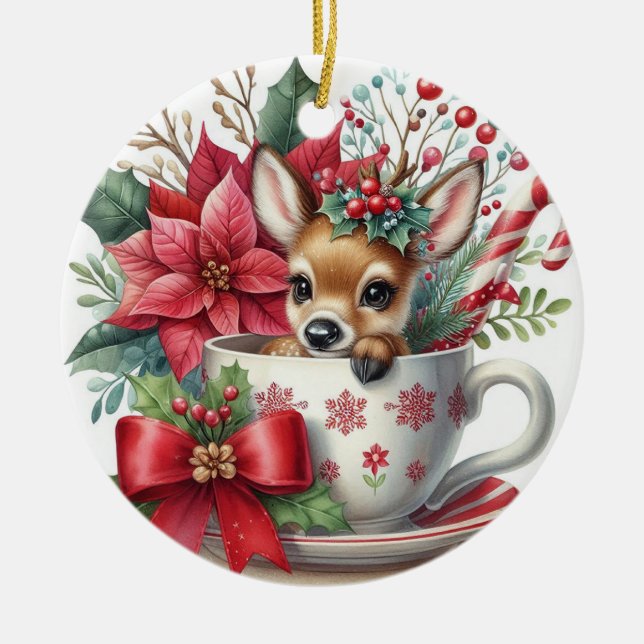 Décoration En Céramique Mug de Noël Renne 7 (Devant)