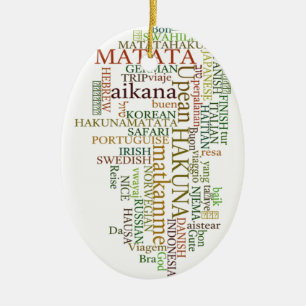 Décoration En Céramique Multilingue Hakuna Matata Art de Nuage de Mots Mon