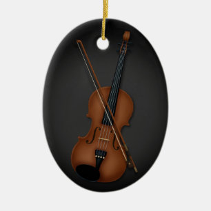 Décoration En Céramique Musique classique violon et bow Noir personnalisé