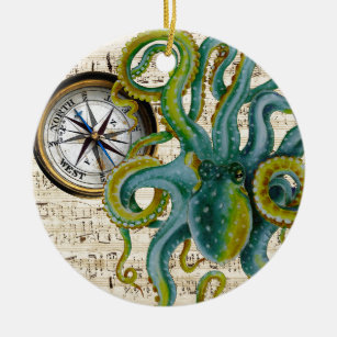 Décoration En Céramique Musique de boussole de tentacules de poulpe