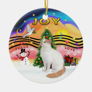 Décoration En Céramique Musique de Noël2 - Van turc Cat