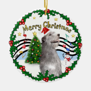 Décoration En Céramique Musique de Noël 1 - MC - Lévrier irlandais (chapea