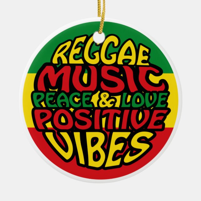 Décoration En Céramique Musique reggae avec des paroles positives (Devant)