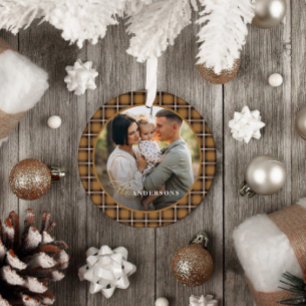 Décoration En Céramique Mustard traditionnel tartan personnalisé noël