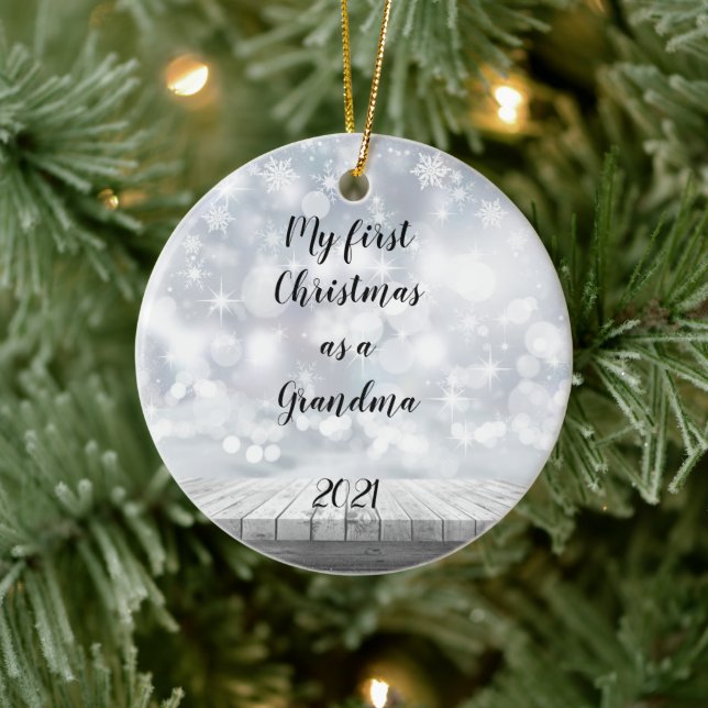 Décoration En Céramique My First Christmas as Grandma Ceramic Ornament (Arbre)