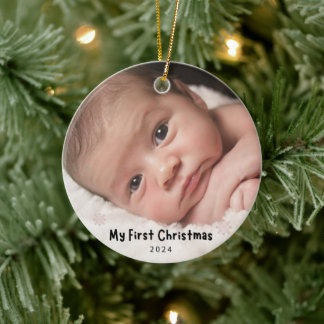 Décoration En Céramique My First Christmas – Personalized Baby Photo