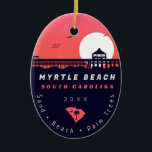 Décoration En Céramique Myrtle Beach Pier SC Retro Sunset Souvenirs 60s<br><div class="desc">La plage de Myrtle Beach a été rénovée pour des vacances. Myrtle Beach île de Caroline du Sud souvenir Vintage pour un voyage sur l'île de Caroline du Sud. Illustration de plage de Myrtle Beach pour les vacanciers et les routards de Caroline du Sud. souvenir rétro de Myrtle Beach. Conception...</div>