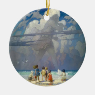 Décoration En Céramique N.C. Wyeth Le Géant 1923 Illustration Vintage