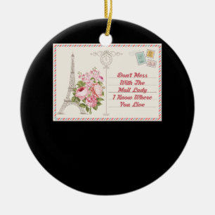 Décoration En Céramique N'A Pas Mess Avec Mail Lady Carrier Mailwoman Post