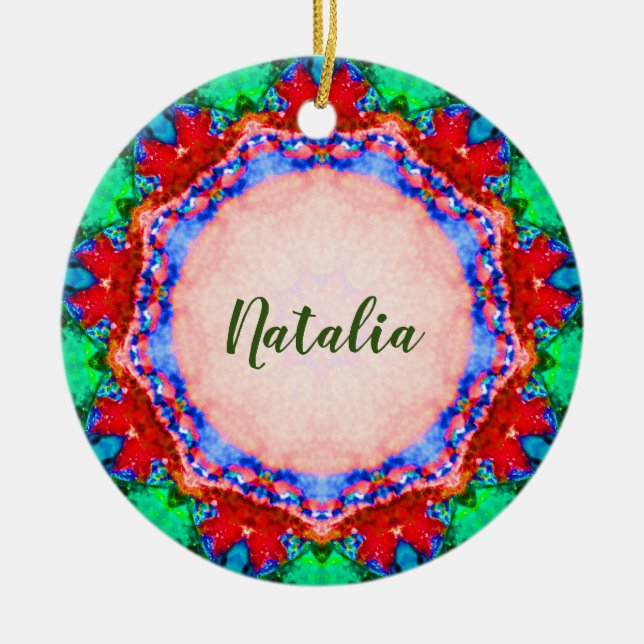 Décoration En Céramique NATALIA Christmas Fractal Personalised  (Devant)