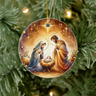 Décoration En Céramique Nativité chrétienne de Noël