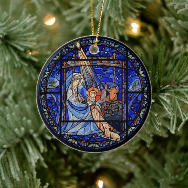 Décoration En Céramique Nativity with Christmas + Date (Arbre)