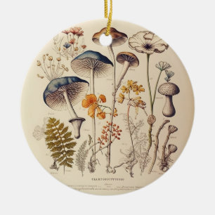 Décoration En Céramique Naturaliste de champignons vintages