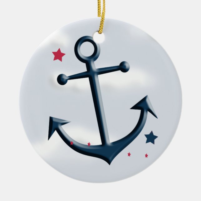 Décoration En Céramique Nautical Anchor Design Cute Ornament (Devant)