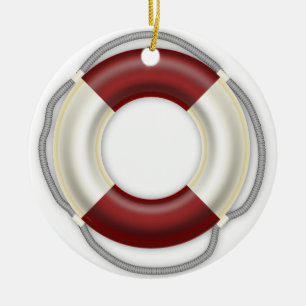 Décoration En Céramique Nautical Christmas Ornament Lifesaver