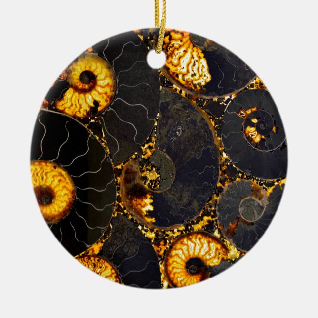 Décoration En Céramique Nautilus d'or (Devant)