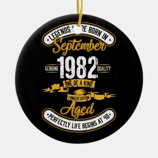 Décoration En Céramique Né En Septembre 1982 40e Anniversaire 40 Anniversa (Devant)