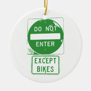 Décoration En Céramique Ne pas entrer sauf les vélos