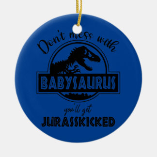 Décoration En Céramique Ne touchez pas à la mère de Babysaurus Jurasskicke