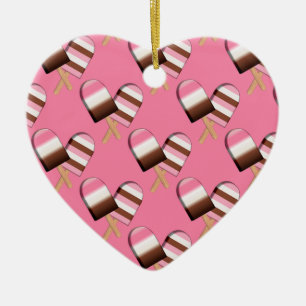 Décoration En Céramique Neapolitan Ice Cream Bars 01-HEART ORNAMENT