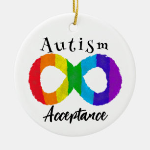 Décoration En Céramique Neurodiversité Autisme Acceptation Arc-en-ciel