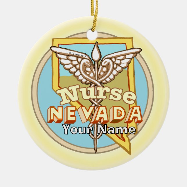 Décoration En Céramique Nevada Nurse Caduceus  Ornament  (Devant)