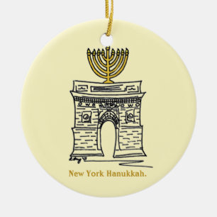Décoration En Céramique New York Hanoukka Carré de Washington Menorah New
