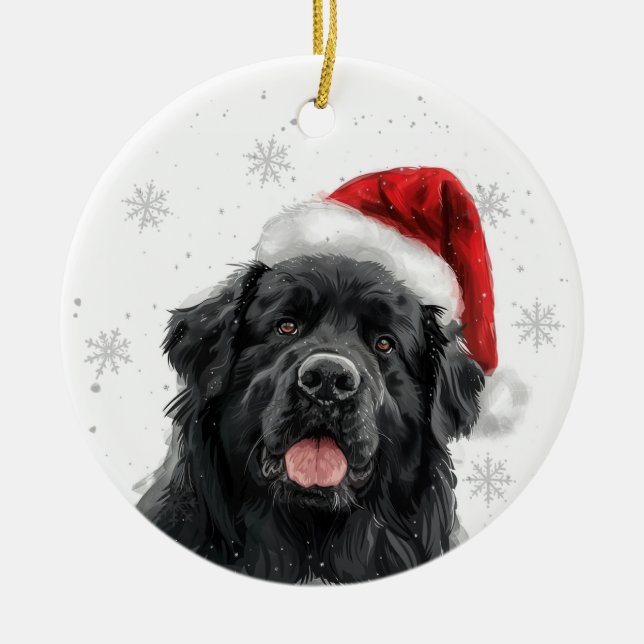 Décoration En Céramique Newfoundland Dog Christmas Personalized (Devant)