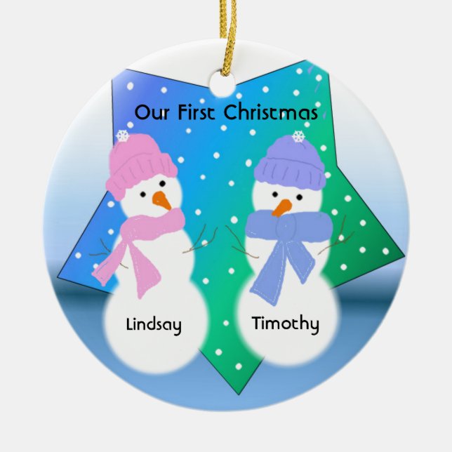 Décoration En Céramique Newlyweds des neiges (Devant)