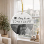 Décoration En Céramique Newspaper Wedding<br><div class="desc">Newspaper Wedding Ceramic Ornament</div>