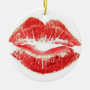 DÉCORATION EN CÉRAMIQUE NICE KISS ET MERRY CHRISTMAS DE L'AUTRE CÔTÉ