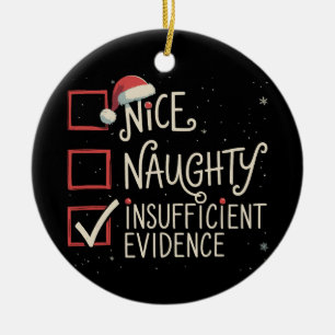 Décoration En Céramique Nice Naughty Insufficient Evidence Christmas Santa